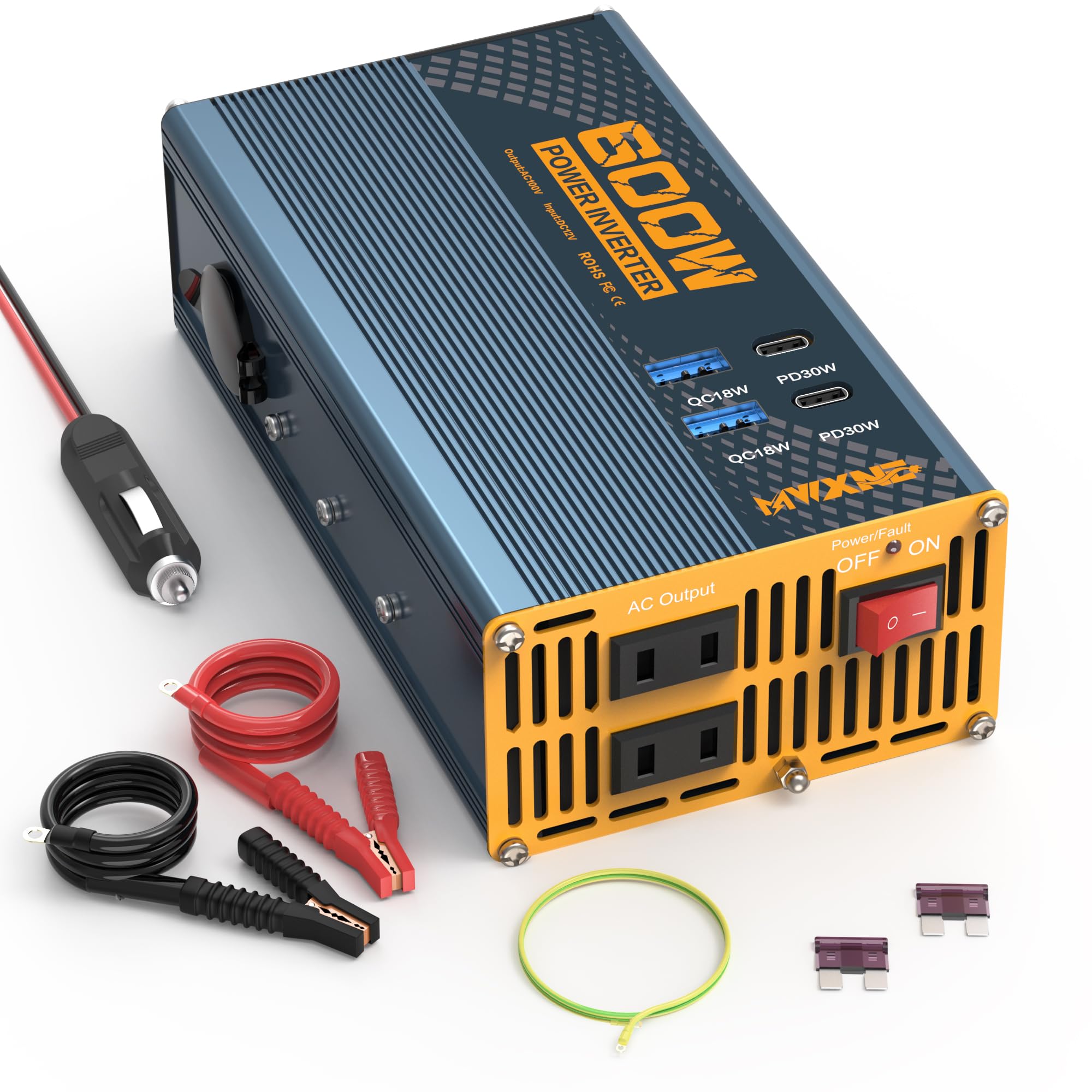Amazon.co.jp: 【QC3.0快速充電&7ポート】MWXNE 600W インバーター